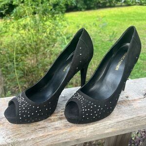 MARC FISHER Black Rhinestone Heels